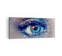 Cuadro Sobre Lienzo 100x40cm Cuadros Pared ciberespacio datos digital Wall Art