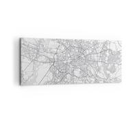 Cuadro Sobre Lienzo 100x40cm Cuadros Pared Ciudad Mapa Berlín Wall Art Prints