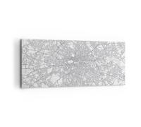 Cuadro Sobre Lienzo 100x40cm Cuadros Pared Ciudad Mapa Londres Wall Art Prints