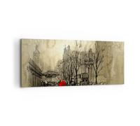 Cuadro Sobre Lienzo 100x40cm Cuadros Pared ciudad mujer amante Wall Art Prints