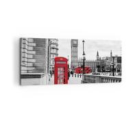 Cuadro Sobre Lienzo 100x40cm Cuadros Pared Cobertizo Teléfono Londres Wall Art