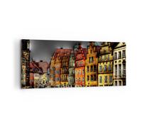 Cuadro Sobre Lienzo 100x40cm Cuadros Pared Colorido casas monumentos históricos