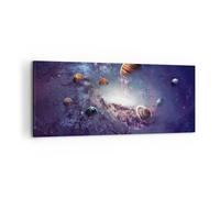 Cuadro Sobre Lienzo 100x40cm Cuadros Pared Cosmos Planetas Las Estrellas Art