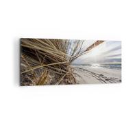Cuadro Sobre Lienzo 100x40cm Cuadros Pared Costa Perspectiva Hierba Wall Art