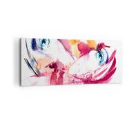 Cuadro Sobre Lienzo 100x40cm Cuadros Pared femenino flor verano luna de miel Art