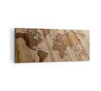 Cuadro Sobre Lienzo 100x40cm Cuadros Pared geografía globo mapa Wall Art Prints