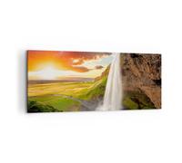 Cuadro Sobre Lienzo 100x40cm Cuadros Pared geología Islandia Prado Wall Art