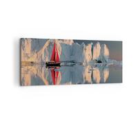 Cuadro Sobre Lienzo 100x40cm Cuadros Pared Glaciar Océano Groenlandia Wall Art