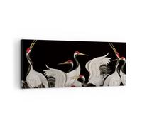 Cuadro Sobre Lienzo 100x40cm Cuadros Pared Grúas Aves Gráficos Wall Art Prints