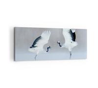 Cuadro Sobre Lienzo 100x40cm Cuadros Pared Grullas Lucha Danza Wall Art Prints