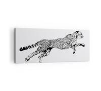 Cuadro Sobre Lienzo 100x40cm Cuadros Pared Guepardo animal puntos Wall Art