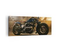 Cuadro Sobre Lienzo 100x40cm Cuadros Pared Harley-Davidson Moto Motor Wall Art