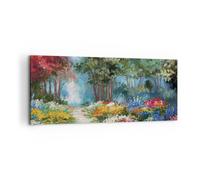 Cuadro Sobre Lienzo 100x40cm Cuadros Pared Impresionismo Naturaleza Bosque Art