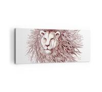 Cuadro Sobre Lienzo 100x40cm Cuadros Pared León rey fauna piel Wall Art Prints