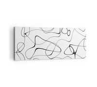 Cuadro Sobre Lienzo 100x40cm Cuadros Pared Línea Nada Patrón Wall Art Prints