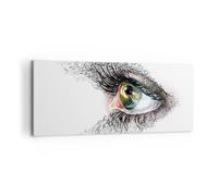 Cuadro Sobre Lienzo 100x40cm Cuadros Pared Ojo humano Ilustración adulto Art