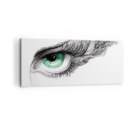 Cuadro Sobre Lienzo 100x40cm Cuadros Pared Ojo pluma bosquejo humana Wall Art