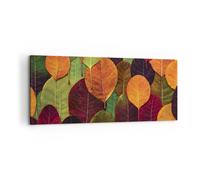 Cuadro Sobre Lienzo 100x40cm Cuadros Pared Otoño Hojas Gráficos Wall Art Prints
