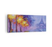 Cuadro Sobre Lienzo 100x40cm Cuadros Pared París Faroles Eiffel Wall Art Prints