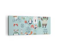 Cuadro Sobre Lienzo 100x40cm Cuadros Pared Pascua animales dulce deseo Wall Art