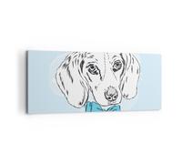 Cuadro Sobre Lienzo 100x40cm Cuadros Pared Perro labrador ojo retrato Wall Art