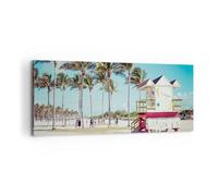 Cuadro Sobre Lienzo 100x40cm Cuadros Pared playa miami florida Wall Art Prints