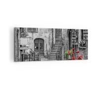 Cuadro Sobre Lienzo 100x40cm Cuadros Pared rojo bicicleta avenida Wall Art