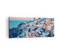 Cuadro Sobre Lienzo 100x40cm Cuadros Pared santorini grecia vista Wall Art