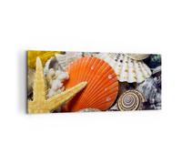 Cuadro Sobre Lienzo 100x40cm Cuadros Pared Seashell mar playa arena Wall Art