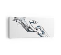 Cuadro Sobre Lienzo 100x40cm Cuadros Pared Surrealismo Manos Ayuda Wall Art