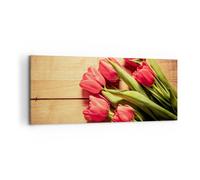 Cuadro Sobre Lienzo 100x40cm Cuadros Pared Tulipanes Ramo verano jardín Wall Art