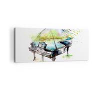 Cuadro Sobre Lienzo 100x40cm Cuadros Piano la naturaleza la música la elegancia