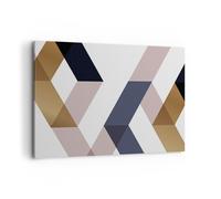 Cuadro Sobre Lienzo 100x70cm Cuadros Pared Abstracción Patrón Diamante Wall Art