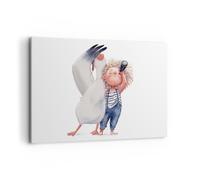 Cuadro Sobre Lienzo 100x70cm Cuadros Pared Albatros Niño Imagen Wall Art Prints