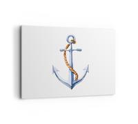 Cuadro Sobre Lienzo 100x70cm Cuadros Pared Ancla cuerda vela mar Wall Art Prints