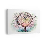 Cuadro Sobre Lienzo 100x70cm Cuadros Pared Árbol corazón naturaleza imagen Art