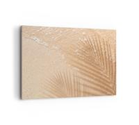 Cuadro Sobre Lienzo 100x70cm Cuadros Pared Arena Sombra Hojas Wall Art Prints