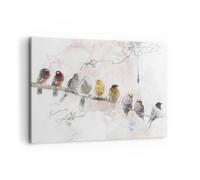 Cuadro Sobre Lienzo 100x70cm Cuadros Pared Aves Canarias Rama Wall Art Prints