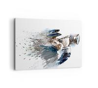 Cuadro Sobre Lienzo 100x70cm Cuadros Pared cabeza ilusión binoculares Hombre Art