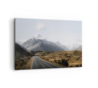 Cuadro Sobre Lienzo 100x70cm Cuadros Pared Camino Montaña Cumbres Wall Art
