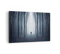 Cuadro Sobre Lienzo 100x70cm Cuadros Pared Carácter Bosque Soledad Wall Art