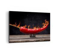 Cuadro Sobre Lienzo 100x70cm Cuadros Pared Chile Paprika orgánico cultivo Art
