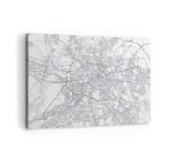 Cuadro Sobre Lienzo 100x70cm Cuadros Pared Ciudad Mapa Berlín Wall Art Prints