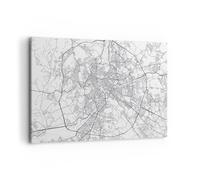 Cuadro Sobre Lienzo 100x70cm Cuadros Pared Ciudad Mapa Roma Wall Art Prints