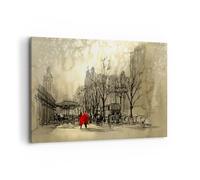 ARTTOR Lienzos decorativos 100x70cm Cuadro Sobre Lienzo Moderno ciudad mujer amante Grande Dormitorio Cocina Cuadros Pared Imágenes Cuadros Decoracion Salon Wall Art Prints Decor Canvas AA100x70-3190