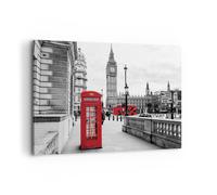 Cuadro Sobre Lienzo 100x70cm Cuadros Pared Cobertizo Teléfono Londres Wall Art