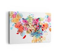 Cuadro Sobre Lienzo 100x70cm Cuadros Pared color concepto gato Wall Art Prints