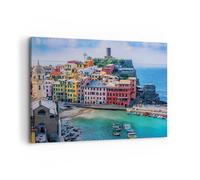 Cuadro Sobre Lienzo 100x70cm Cuadros Pared Colores Edificios Italia Wall Art