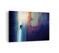 Cuadro Sobre Lienzo 100x70cm Cuadros Pared Cosmos astronauta planeta Wall Art