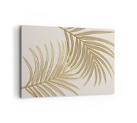 Lienzos decorativos 100x70cm Cuadro Sobre Lienzo Moderno Dorado Hojas Palmeras Grande Dormitorio Cocina Cuadros Pared Imágenes Cuadros Decoracion Salon Wall Art Prints Decor Canvas AA100x70-4738